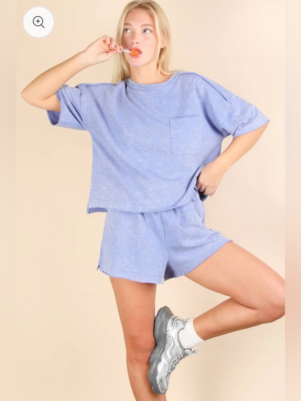 196. Blue Two-Piece Lounge Set